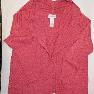 Soft Surroundings Coral Open Front Cardigan Sz. Sm